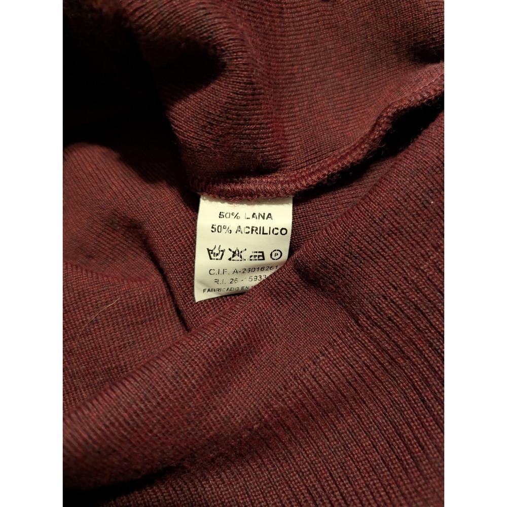 Canalejas Full Zip Sweater Jacket Mens Medium Burgundy Wool Blend Spain - Picture 3 of 6